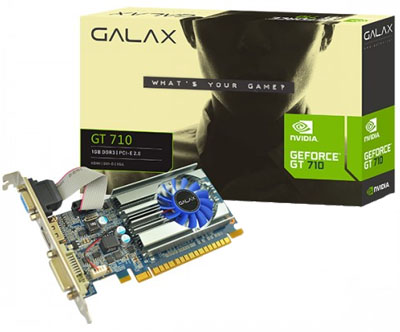 Placa vdeo Galax Geforce GT710 1GB DDR3 VGA DVI HDMI