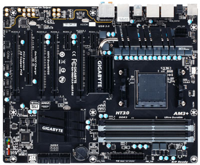 Placa me Gigabyte GA-990FXA-UD3 R5 p/ AMD soquet AM3+ 