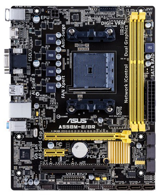 Placa me Asus A55BM-E/BR p/ AMD FM2+, VGA, HDMI 4K