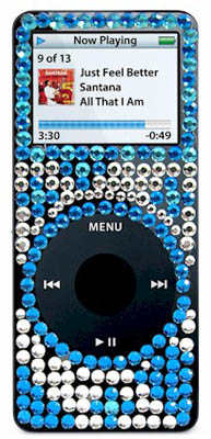 Adesivo com strass p/ iPod Nano 1 gerao azul 3481