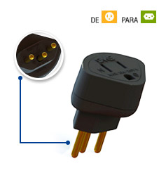 Adaptador p/ tomada padro novo SMS 64120 127/220V, 10A