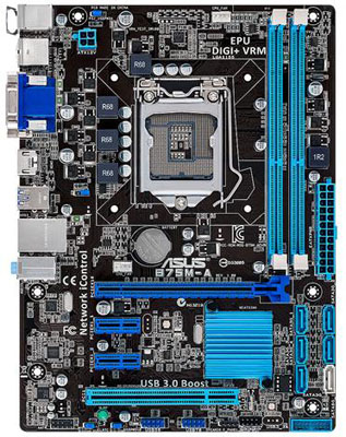 Placa me Asus B75M-A p/ Intel LGA1155, HDMI DVI VGA