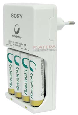 Carregador Sony Power Charger SX AA/AAA c/ 4 pilhas AA 