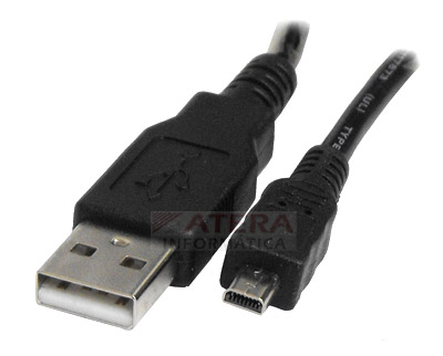 Cabo USB Roxline mini USB com 8 pinos p/ cmeras 1,5m
