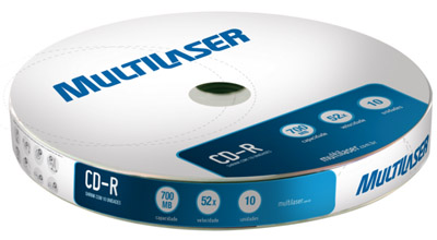 10 Mdias avulsas CD-R Multilaser CD027 52X 700MB