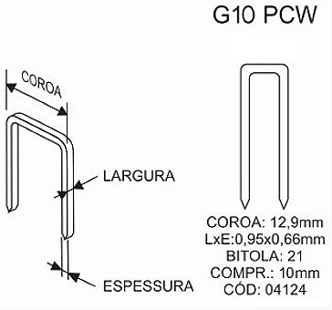 Grampos em Barretes Chiaperini PCW G10 (5 caixas)