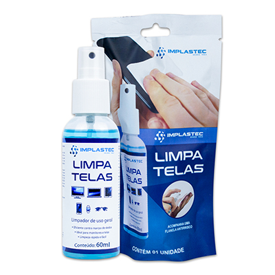 Limpa telas LCD, LED Implastec Clean 60ml biodegradvel