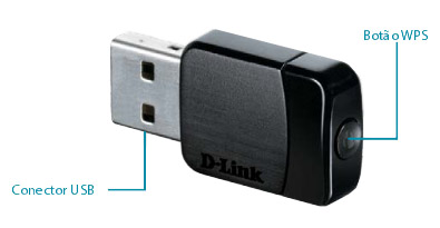 Adaptador USB rede WiFi D-LINK DWA-171 AC600 Dual Band