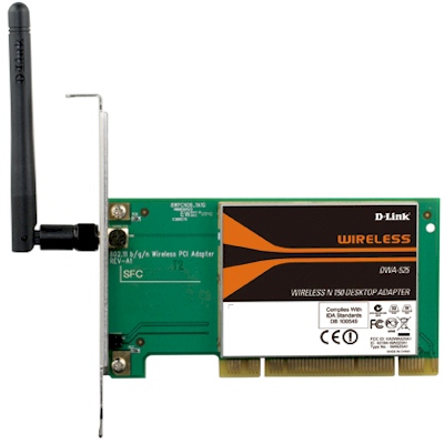 Placa de rede PCI D-Link DWA-525 802.11n N 150 v.A1