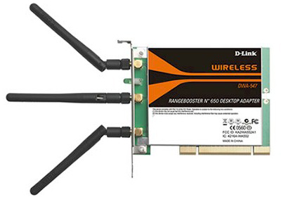 Placa de rede PCI D-Link DWA-547 802.11n N 650, p/ PC