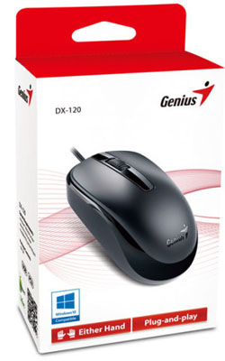 Mouse Genius DX-120 3 botes c/ roller, 1000 dpi, USB 