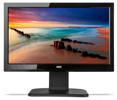 Monitor 19,5 pol. AOC E2023PWD c/ ajuste altura VGA DVI