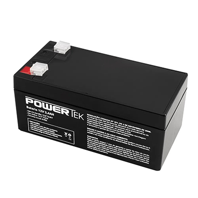 Bateria Powertek de 12V 3,4Ah VRLA 65x65x13,5cm