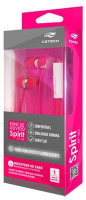 Fone de ouvido c/ mic. C3Tech Espirit EP-103 P2 4 vias