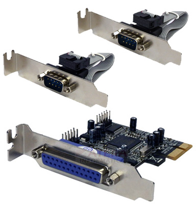 Placa PCI-e, 2 seriais 1 paralela FlexPort perfil baixo