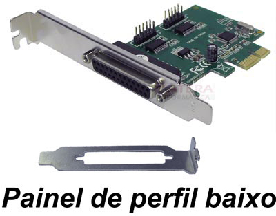 Placa PCI-e, 2 seriais, 1 paralela Flexport perfil alto