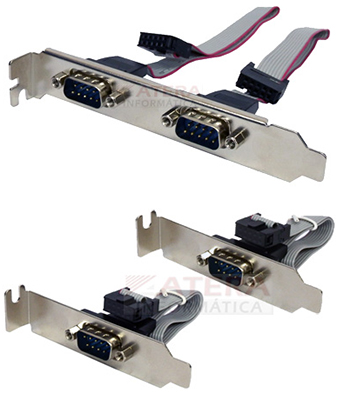 Placa PCI-e, 2 seriais, 1 paralela Flexport perfil alto