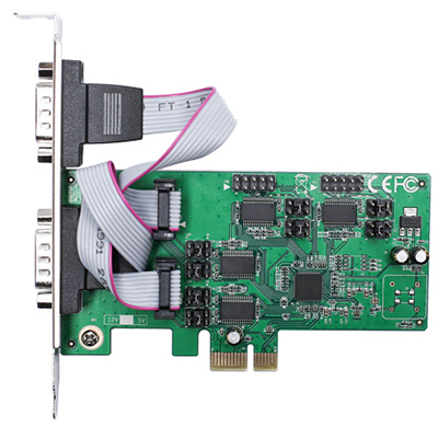Placa PCI-e X1 c/ 4 portas seriais RS-232 Flexport