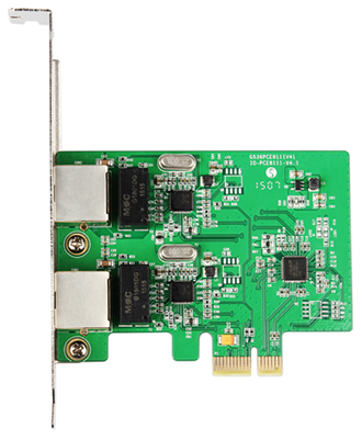 Placa rede PCI-e FlexPort F2722C 2 gigabit perfil duplo