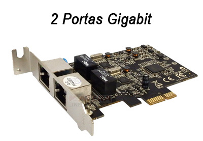 Placa rede PCI-e FlexPort F2722E 2 gigabit perfil baixo