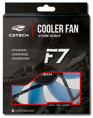 Cooler 120 x 120 x 25mm C3Tech F7 Storm Series 1200 RPM