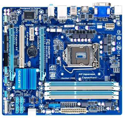 Placa me Gigabyte GA-H77M-D3H LGA1155 VGA DVI HDMI