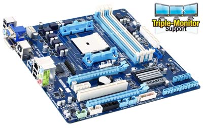 Placa me Gigabyte GA-F2A75M-D3H p/ AMD FM2 VGA HDMI DV