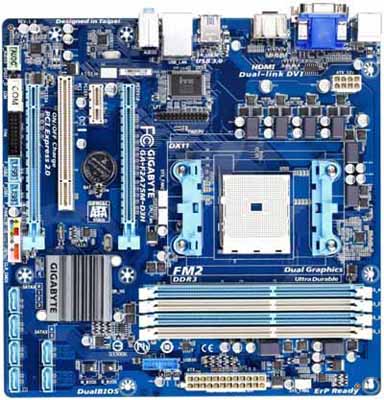 Placa me Gigabyte GA-F2A75M-D3H p/ AMD FM2 VGA HDMI DV