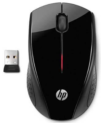 Mini mouse sem fio HP X3000 2.4GHz 1600 dpi 3 bot preto