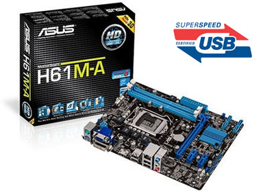 Placa me Asus H61M-A/USB3, Intel LGA1155 HDMI VGA DVI