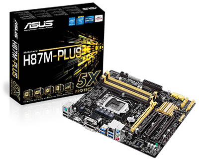Placa me Asus H87M-PLUS p/ Intel LGA-1150, p/ i7 i5 i3