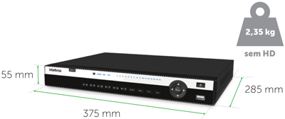 DVR trbrido Intelbras HDCVI3116 G2 16 cm. IP Dig. An