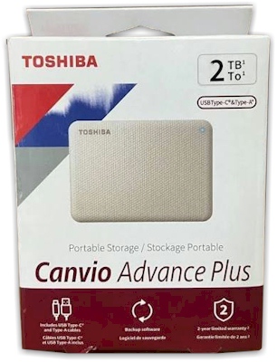 HD externo 2TB Toshiba Canvio Advance HDTCA20XW3AA USB 3.2 c/ cabo