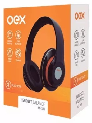 Headset e mic. Bluetooth OEX HS301 dobrvel c/ micro SD