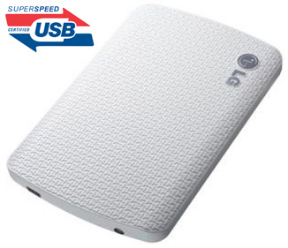 Mini HD externo de 1TB LG HXD7 USB 3, branco c/ backup