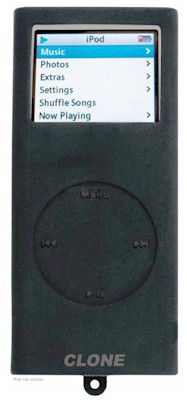 Capa de silicone (case) iPod nano 2g preto, Clone 18010