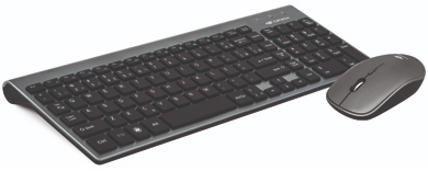 Teclado, mouse s/ fio C3Tech K-W510 preto, tecla baixa