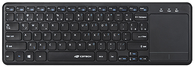 Teclado, s/ fio C3Tech K-WT100 c/ touch pad PC SmartTV