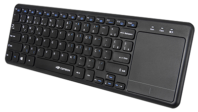 Teclado, s/ fio C3Tech K-WT100 c/ touch pad PC SmartTV