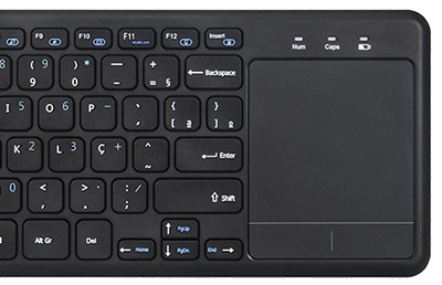 Teclado, s/ fio C3Tech K-WT100 c/ touch pad PC SmartTV