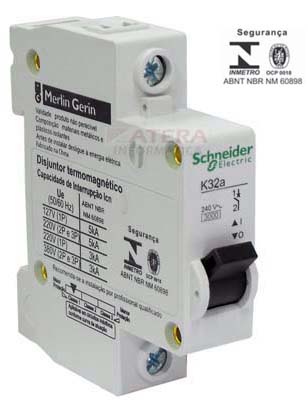 Disjuntor Schneider Electric  K32A1C32, 32A X 1 polo