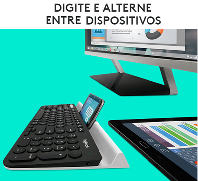 Teclado Logitech Bluetooth K780, PC Mac tablet celular