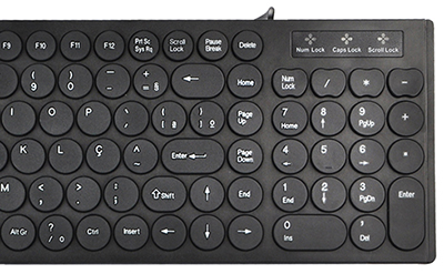 Teclado slim com fio C3Tech KB-55 ABNT2 105 teclas, USB