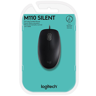 Mouse com fio Logitech M110 Silent 910-006756, 1000 dpi