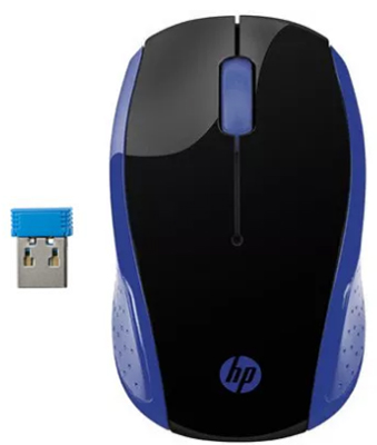 Mouse s/ fio HP 200 OMAN 2HU85AA azul 1000dpi, USB