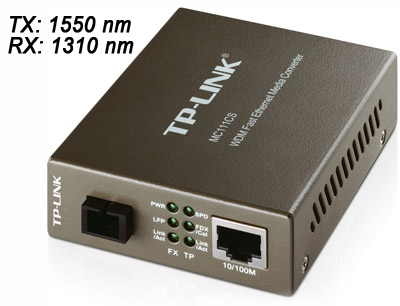 Conversor de mdia WDM TP-LINK MC111CS 100Mb 20Km