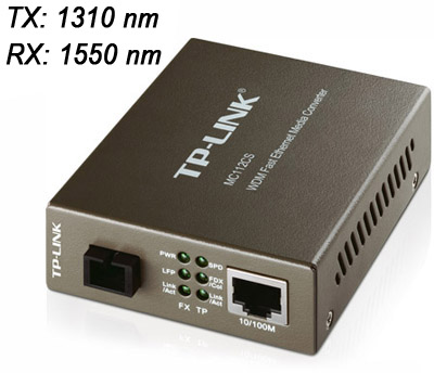 Conversor de mdia WDM TP-LINK MC112CS 100Mb 20Km