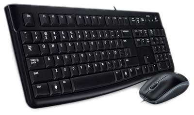 Teclado e mouse com fio Logitech Desktop MK120