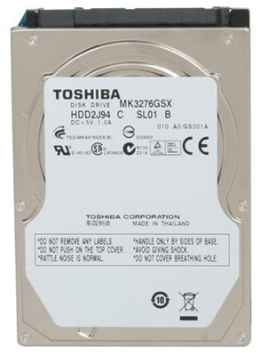 HD 320 GB Toshiba MK3276GSX SATA II 3 Gbps, 5400 RPM