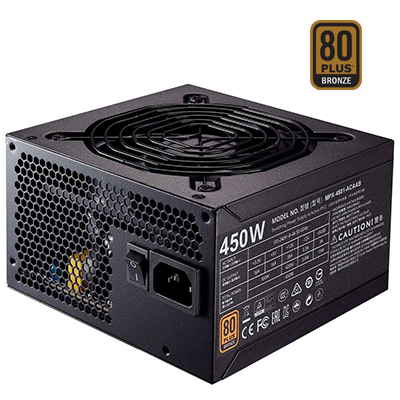 Fonte 450W reais Cooler Master MWE450 80 Plus bronze